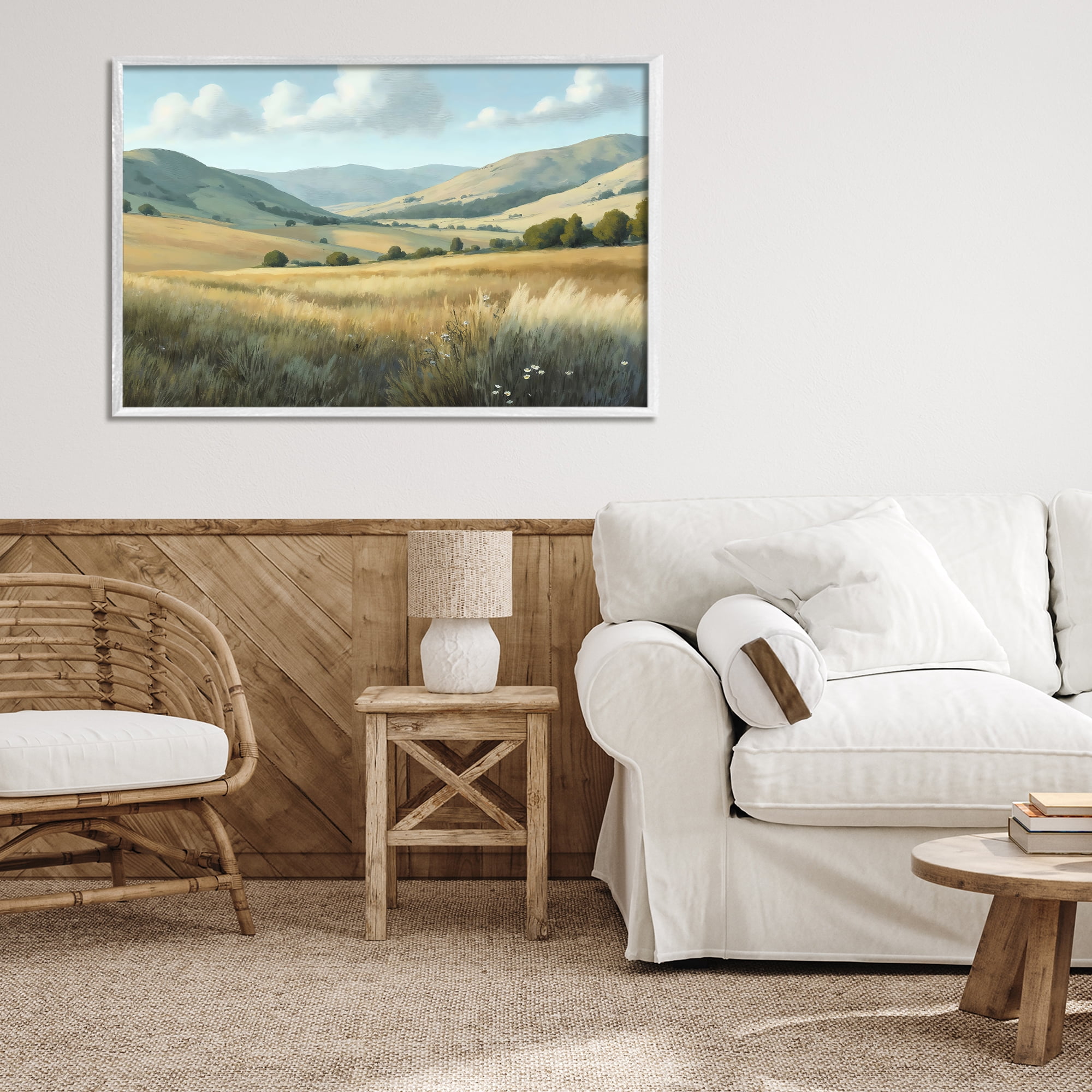 Stupell Industries Rolling Hills at Golden Hour White Framed Giclee Art, design by Creative Studio