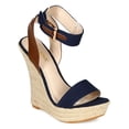 thumbnail image 1 of New Women Liliana Spectra-9 Canvas Ankle Strap Espadrille Platform Wedge Sandal, 1 of 5