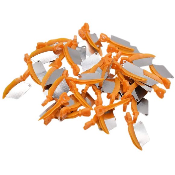 Angzhili 40 Pcs/Box Dental Wedge Knife Teeth Interproximal Plastic Wedge with Protection Dental Stainless Steel Matrix L/M/S (Medium, Orange)