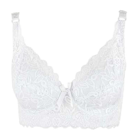 Womens Full Coverage Bra Pullover Push Bras Plus Size Lace Bralette steel ring