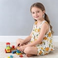 thumbnail image 6 of IFNWSV Toddler Girl Outfits Thin Suit Sleeveless Top Shorts Two-piece Set Home Wear Yellow 7-8 Years, 6 of 6