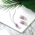 thumbnail image 4 of Gem Stone King 925 Sterling Silver Pendant and Earrings Jewelry Set Pink Moissanite Tanzanite (6.24 Cttw), 4 of 4