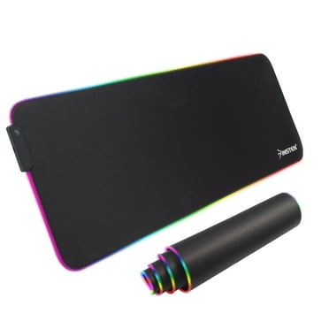 Black RGB Extended Gaming Mouse Pad XL with LED Light Up, Anti Slip Rubber Base Mousepad for Desktop & Gamers, 31.5x11.8 in