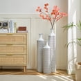 thumbnail image 3 of Aukfa Metal Large Floor Vases, Standing Vase Set of 3 for Home Decor,33.85"/29.13"/24.8"H,White, 3 of 8