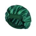 thumbnail image 2 of Eosunjian Widened Elastic Band Brimless Shower Hat Foldable Thin Unisex Satin Solid Color Sleeping Hat Hair Care Green, 2 of 13
