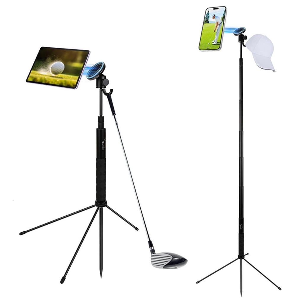 LIANXUE Portable Golf Tripod Selfie Stick Adjustable Golf Stick Magnetic Phone Holer