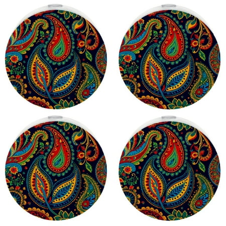 

Night Light Night Lights Plug into Wall 4-Pack Nightlight Plug in Night Light Dusk to Dawn Night Lamp Led Night Light for Adults Kids Room Paisley Floral Vintage