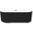 thumbnail image 4 of Accreate 59" Acrylic Freestanding Contemporary Soaking Bathtub with Drain, UPC Certified, Black Pleated, 4 of 7