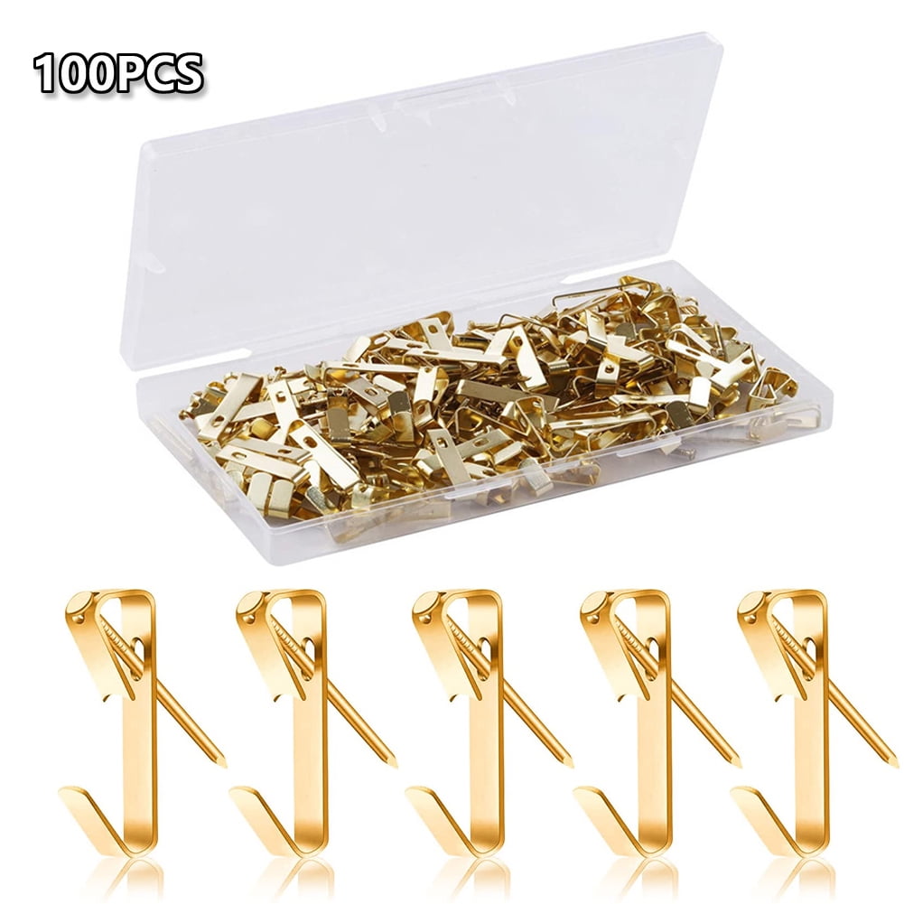 100Pcs Picture Hanger Picture Frame Hook Picture 30 LBS Hanging Hooks