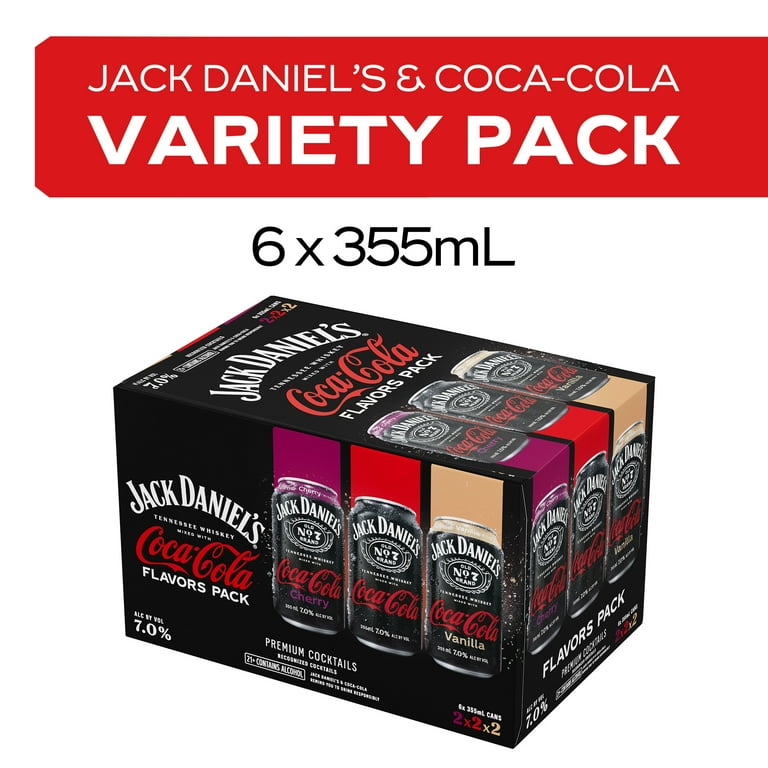 Jack Daniel's & Coca-Cola Canned Cocktails Variety Pack, 6-pack