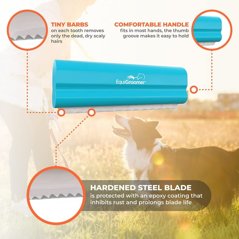 EquiGroomer Deshedding Brush for Dogs and Cats | Undercoat Deshedding Tool for Large and Small Pets | Comb Removes Loose Dirt, Hair and Fur | Perfect Clean for Short and Long Hair Grooming Shedding