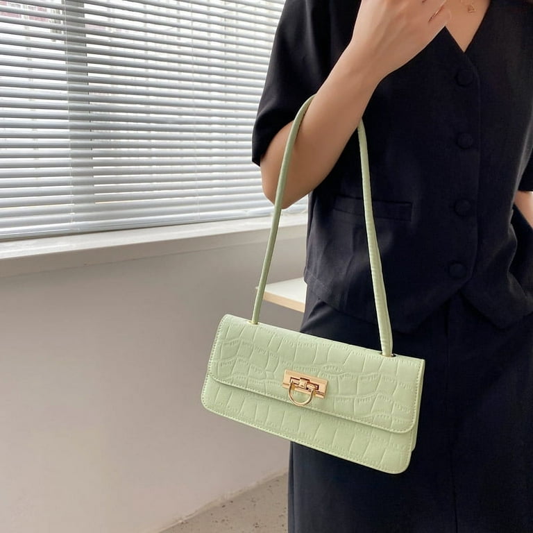 New Crocodile Pattern Textured Shoulder Bag Ladies Korean Casual