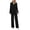 Black, variant on Women'S Elegant Slim Fit And Wide Leg Pants Suit Set Business Formal Outfit Two Piece Trousers Women'S Trousers Suit Black L