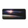 thumbnail image 1 of Galaxy Computer Mouse Pad, Sunset in Outer Space Universe Saturn View from Planet Earth Atmosphere in Spaceship, Rectangle Non-Slip Rubber Mousepad X-Large, 35" x 15", Black Blue, by Ambesonne, 1 of 2