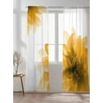 thumbnail image 2 of Gradient Floral Sheer Curtains 84 Inch Long 2 Panels, Yellow Translucent Flower Decorative Light Filtering Rod Pocket Semi Sheer Curtains, Sheer Voile Drapes for Living Room Bedroom, 52"x84", 2 of 5