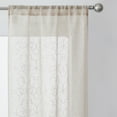 thumbnail image 3 of Mainstays Modern Scroll Rod Pocket Sheer Curtains, Set of 4, Beige, 28" W x 84" L, 3 of 5
