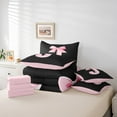 thumbnail image 4 of Erosebridal Initial J Letter Bedding Queen Size, Princess Bow Bed in a Bag Queen size, Pink Monogrammed Reversible Bed Set, Microfiber Room Decor, 7 Pieces, 4 of 6
