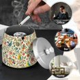 thumbnail image 4 of Yayeee Ashtray with Lid for Cigarette Smokeless Stainless Steel Home Ash Holder, Beige Cartoon Animals, 4 of 7