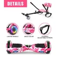 thumbnail image 6 of CBD Hoverboard with Seat Attachment, 6.5" Self Balancing Hover Board Scooter with Bluetooth Speaker & LED Lights, Hoverboard for Kids, Pink, 6 of 7