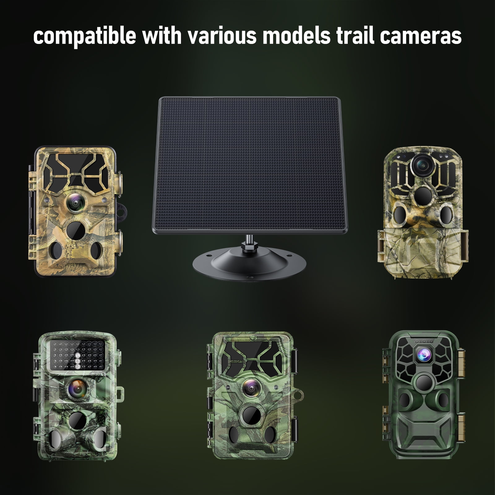 CAMPARK Trail Camera Solar Panel DC 6V/2200mAh Rechargeable Lithium Solar Power Battery Fast Portable Charger IP66 Waterproof for Hunting Game Cameras Compatible with DC Interface 6V 2A/ 6V 1.5A