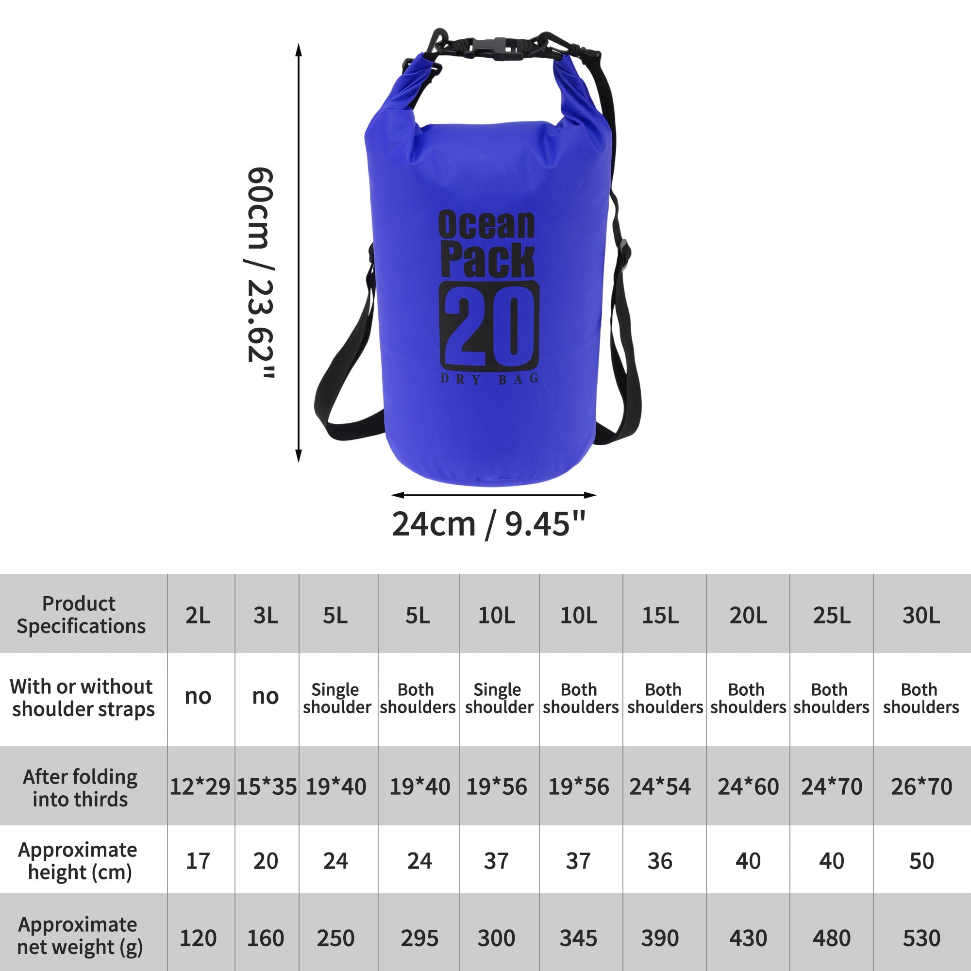 Unique Bargains Durable Waterproof Dry Bag Dark Blue