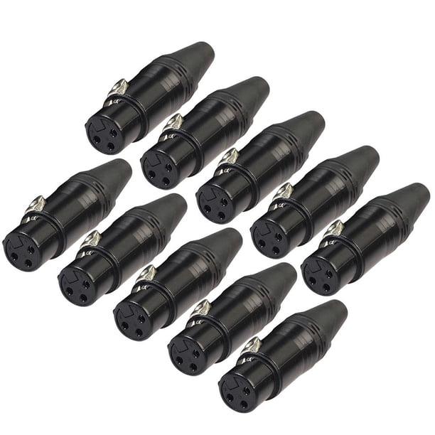10 Uds. Adaptadores de enchufe de soldadura de Cable conector hembra XLR de 3 pines para micrófono DIY Tmvgtek Para estrenar
