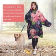 thumbnail image 4 of Wearable Oversized Blanket,Pioneer Flower Floral Print Pattern Wearable Blanket Hoodie for Adults,Cozy Hooded Blankets with Super Pockets,Super Warm Fuzzy Pullover for Women & Men, 4 of 6