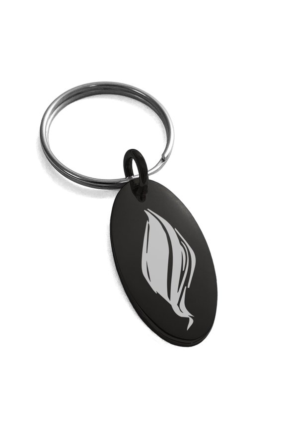 Stainless Steel Elemental Fire Nation Engraved Small Oval Charm Keychain Keyring