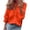 AA-Orange Blouses, variant on Jsaierl Women's Casual Solid Color Ruffle Collar Long Sleeve Ruffle Shirt Blouse V Neck Bishop Sleeve Button Down Shirt Tops