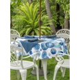 thumbnail image 3 of Outdoor Tablecloth with Umbrella Hole for Patio/Picnic/Party/Camping, Blue Ocean Bubble Waterproof Table Cloth Round Cover Washable, Watercolor Sea Bubble Summer (Dia 54"), 3 of 8