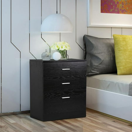 Yaheetech Black Chest of Drawers Bedroom Dressers, 3 ...