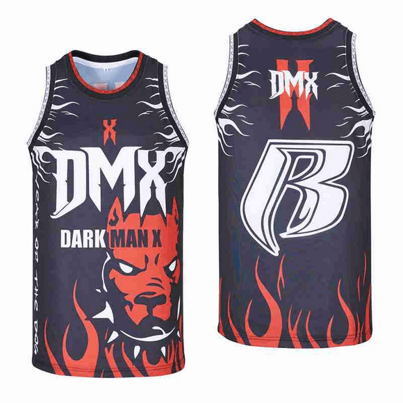 BG Basketball Jerseys DARK MAN X DMX jersey Sewing Embroidery Cheap High-Quality Outdoor sports Black Red 2023 NEW summer