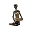 thumbnail image 2 of Figura exótica de mujer tribal africana negra, decoración para guardar llaves, estatua negra, escultura de mujer africana para escritorio, 2 of 6