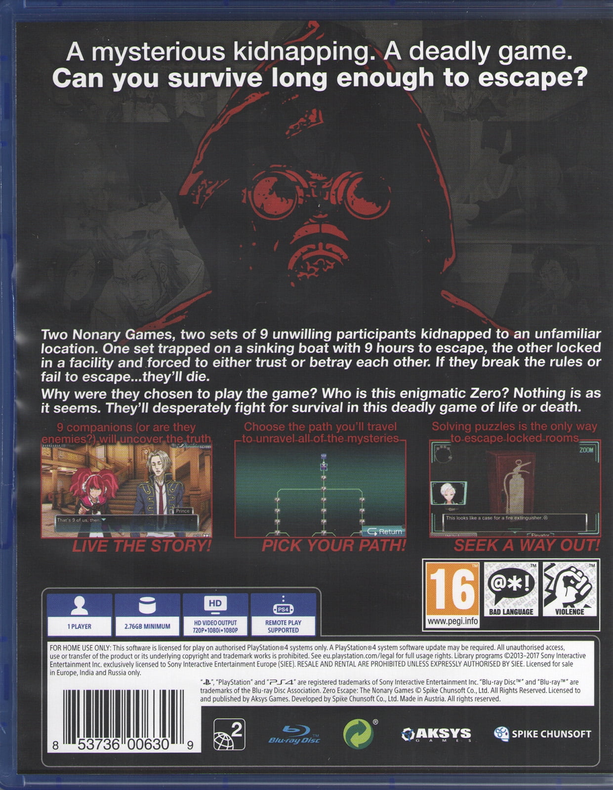 Zero Escape: The Nonary Games (PS4) 