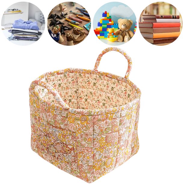 Cesta Lavado Lavandería Floral Canasta Almacenamiento Tela Boho (estilo D)