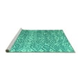thumbnail image 2 of Ahgly Company Machine Washable Indoor Rectangle Abstract Turquoise Blue Modern Area Rugs, 4' x 6', 2 of 4