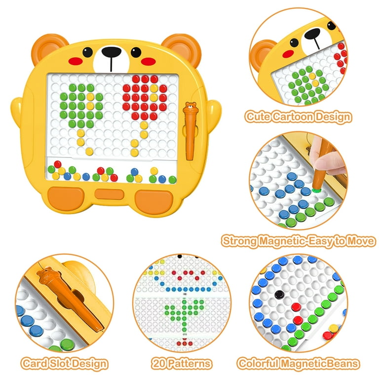 Breadeep Magnetic Drawing Board Toy, Doodle Board with Magnetic Beads and  Pen, Magnetic Dot Art Montessori Learning Preschool Toy for Toddlers,  Travel Toys for 3-10 Boys Girls, Gifts for Kids Bear 