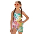 thumbnail image 2 of Xoenoiee Tie Dye Print Girls One Piece Swimsuits Swimwear with Cover Up Skirt, Summer Outfits Beach Bathing Suit with Adjustable Straps, Size 9-10 Years, 2 of 7