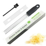 Nokstar Pro Citrus Zester & Cheese Grater, Stainless Steel Lemon Zester Grater with Protect Cover - Black