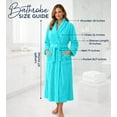 thumbnail image 5 of Dan River Bathrobe for Men and Women One Size Lightweight Cotton Terry Cloth Robe - Aqua, 5 of 10