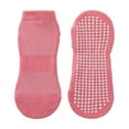 thumbnail image 2 of 1 Pair Unisex Trampoline Socks Anti-skid Silicone Grip Bottom Solid Color Shock-absorbing High Elasticity Sweat Absorption Adult Home Dotted Sole Yoga Socks, 2 of 8