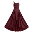 thumbnail image 3 of RUTAYY Children Girls Dress Square Collar Solid Color Party Ruffled Tiered Strapless Casual Party Wear Trendy Travel Dresses, 3 of 7