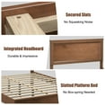 thumbnail image 6 of Gymax Walnut Queen Size Bed Frame Platform Slat High Headboard Bedroom Rubber Wood Leg, 6 of 6