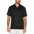 thumbnail image 1 of Cubavera Chemise Guayabera à Manches Courtes 100 % Lin pour Hommes, Noir Jet, X Grand, 1 of 5