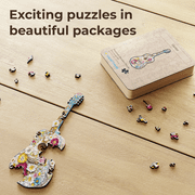 CRAFTHUB Guitar Wooden Puzzle for Adults - Wooden Jigsaw Puzzle for Ages 13+, Size: 10x11