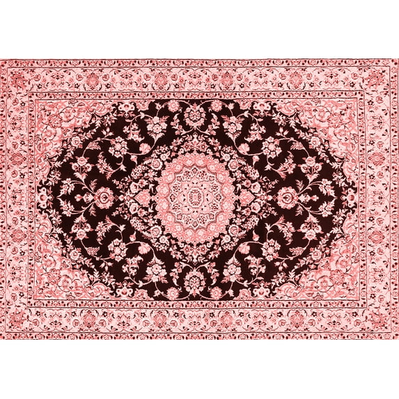 Ahgly Company Indoor Rectangle Medallion Red Traditional Area Rugs, 5' x 8'