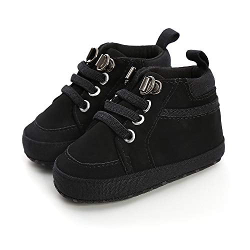 Meckior Toddler Baby Boys Girls High Tops Ankle Sneakers Soft Anti-Slip Sole PU Leather Moccasins Infant Newborn Prewalker First Walking Crib Shoes
