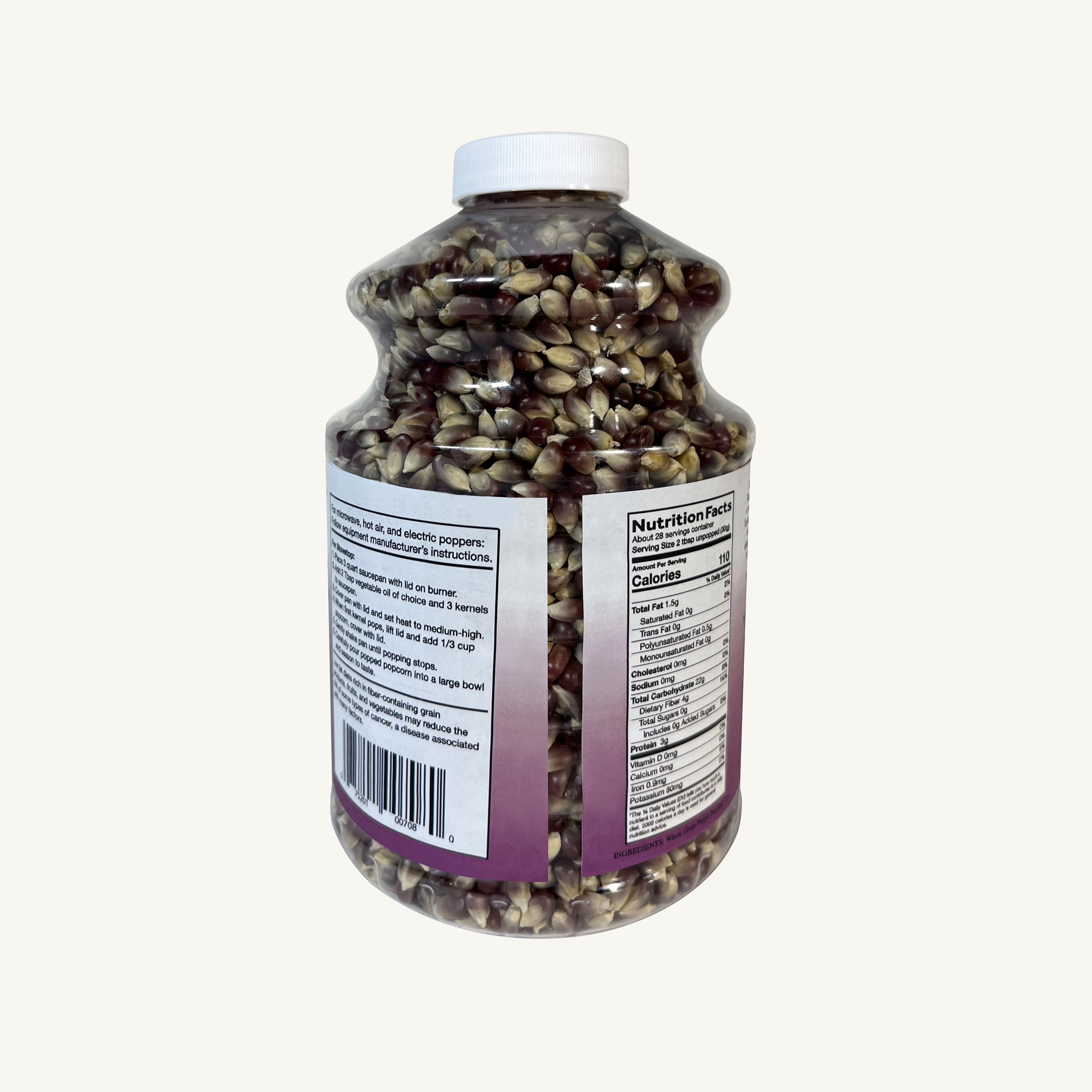Cousin Willie's Purple Kernel Popcorn 30oz Jar - Kosher, Gluten Free, Non-GMO
