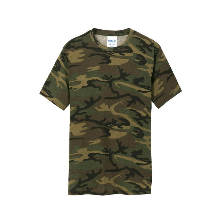 Port & Company PC54C Core Cotton Camo Tee - Woodland Blue Camo - M