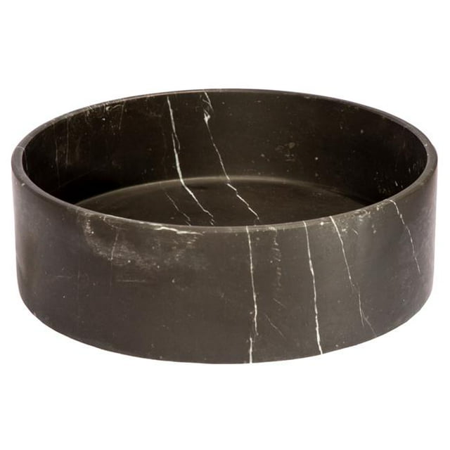 Eden Bath EB_S053NMH Mince Lèvre Ronde Colonne Cuve Évier - Marbre Nero Marquina